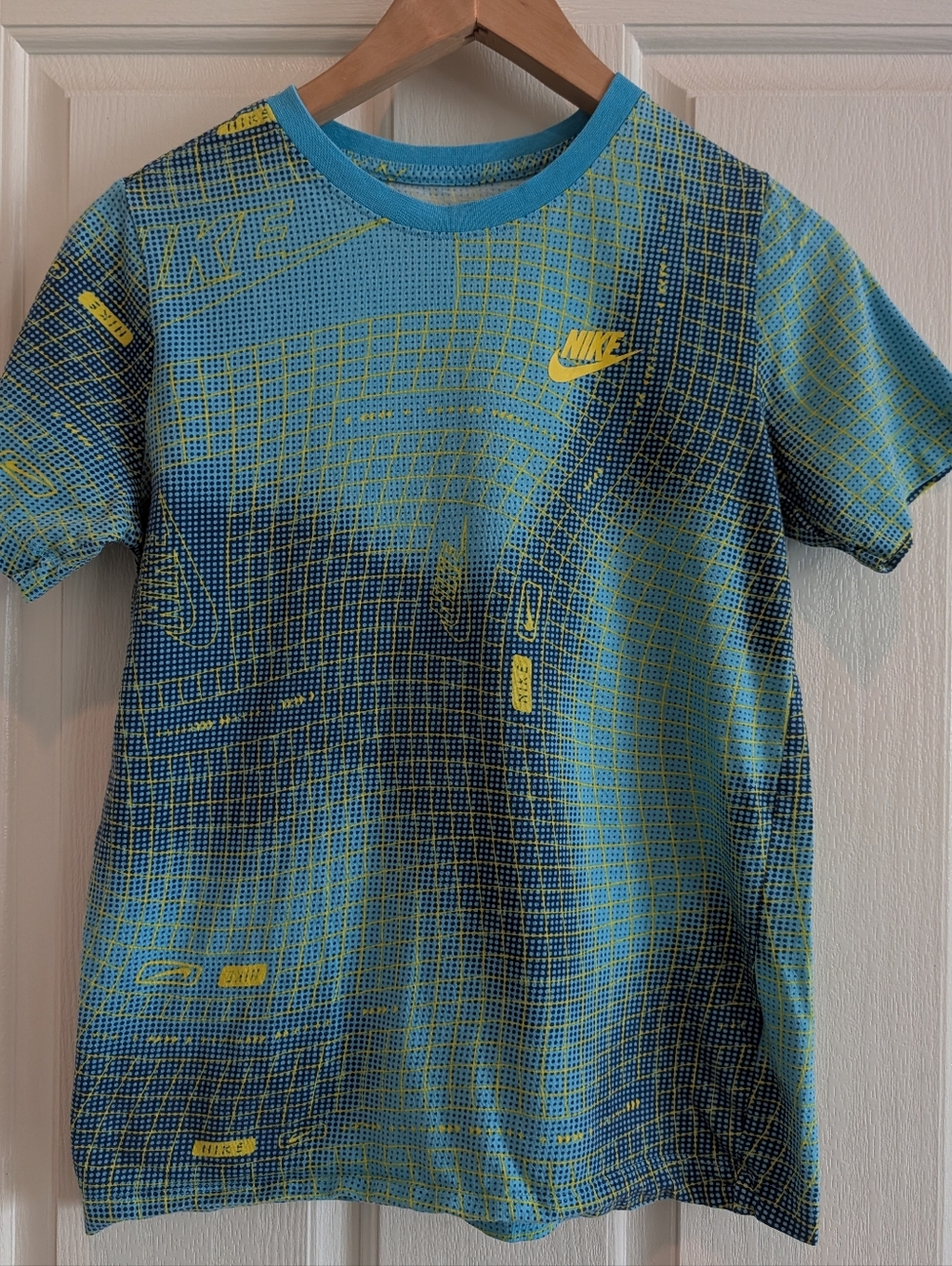 The Nike Tee- Teal and Yellow- Youth XL